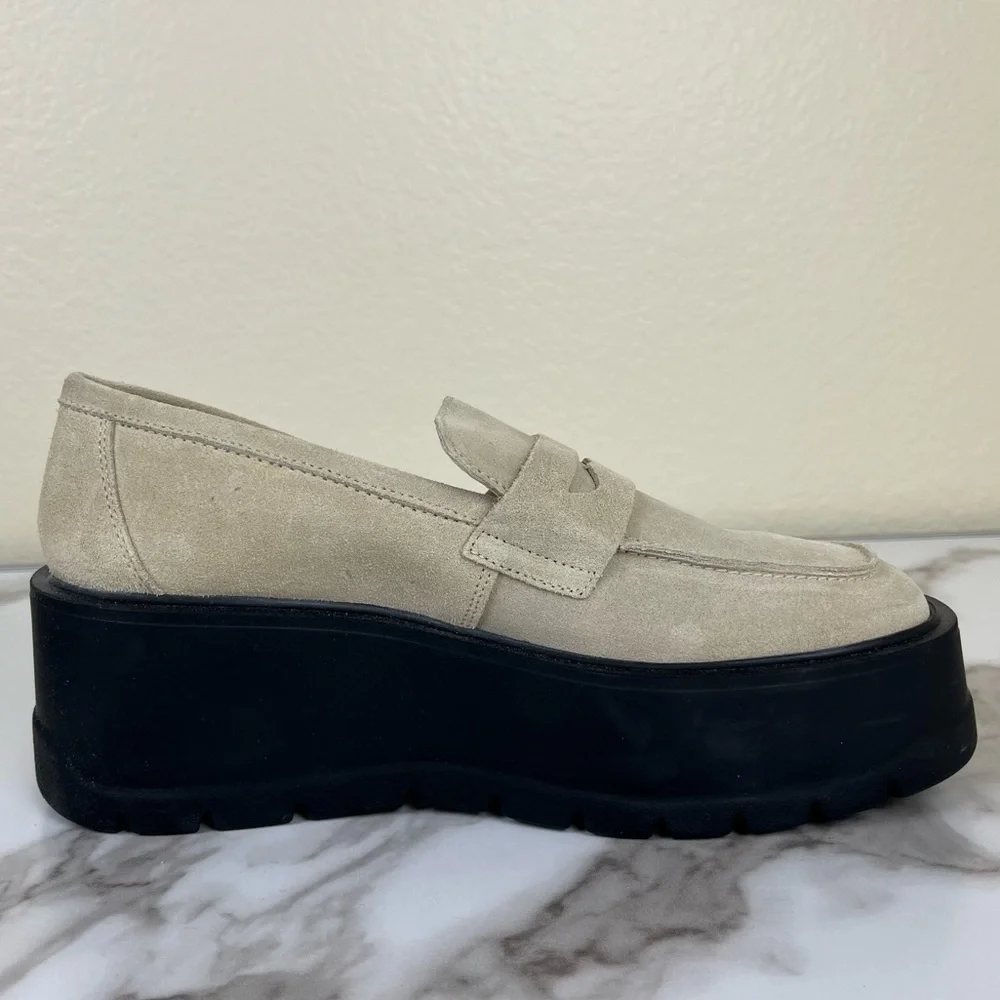 Free People Nico Cappuccino Suede Platform Loafer NEW Academia Shoes Preppy Work